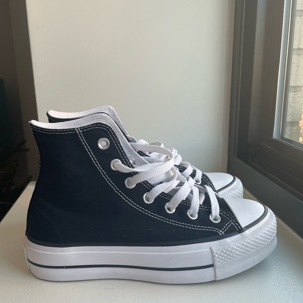 Custom Platform Chunk Taylor All Star Slip. Color - black.